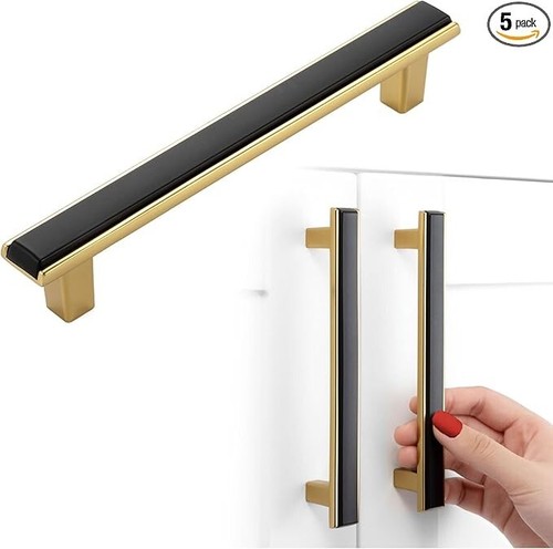 5pk black and gold cabinet - black,