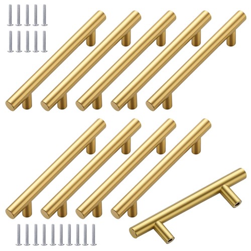 Pieces gold cabinet handles - 10,