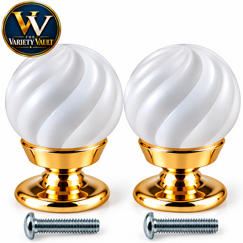 White glass swirl cabinet - glass,