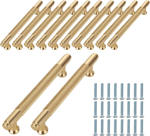 Pcs gold cabinet handles - 12,
